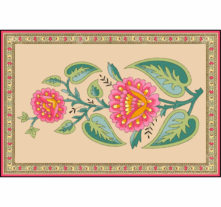 Blind beige indian mughal flower design - TenStickers
