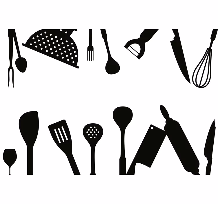 Black roller blind kitchen accessories - TenStickers