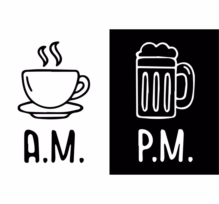 Black roller blind for morning coffee and evening beer - TenStickers