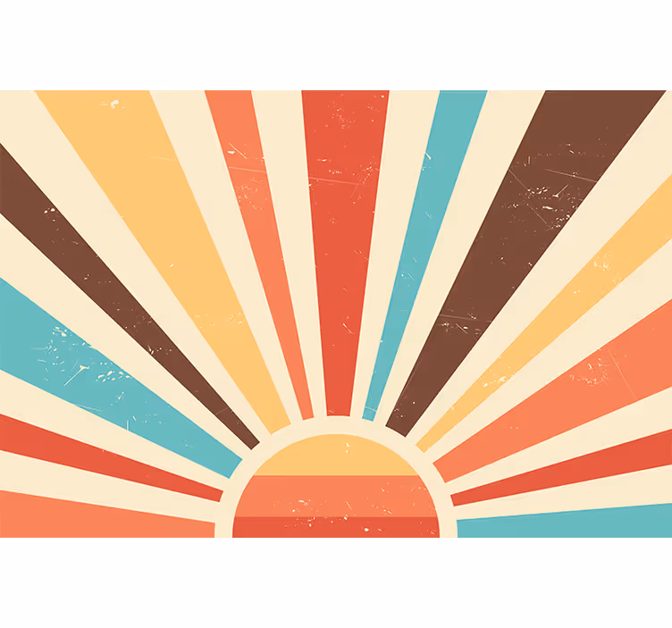 Orange blind abstract vintage sunset design - TenStickers
