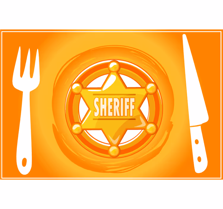 Orange blind cowboy star personalized - TenStickers