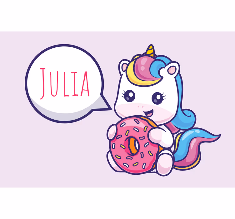 Blind purple unicorn with donut - TenStickers