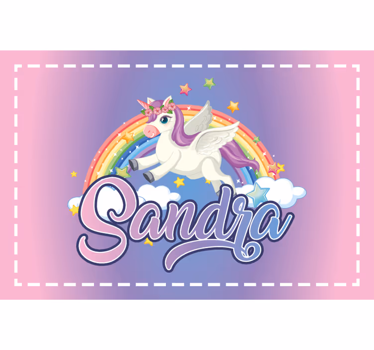 Blind purple customizable beautiful unicorn for kids - TenStickers