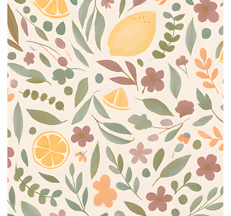 Outdoor blind in lemon floral design - TenStickers
