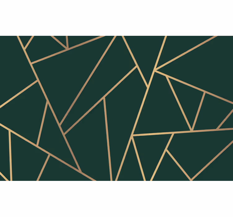 Outdoor blind in golden lines on bottle green - TenStickers