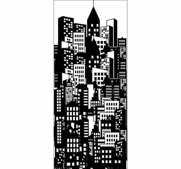 Blind office city skyline window film - TenStickers