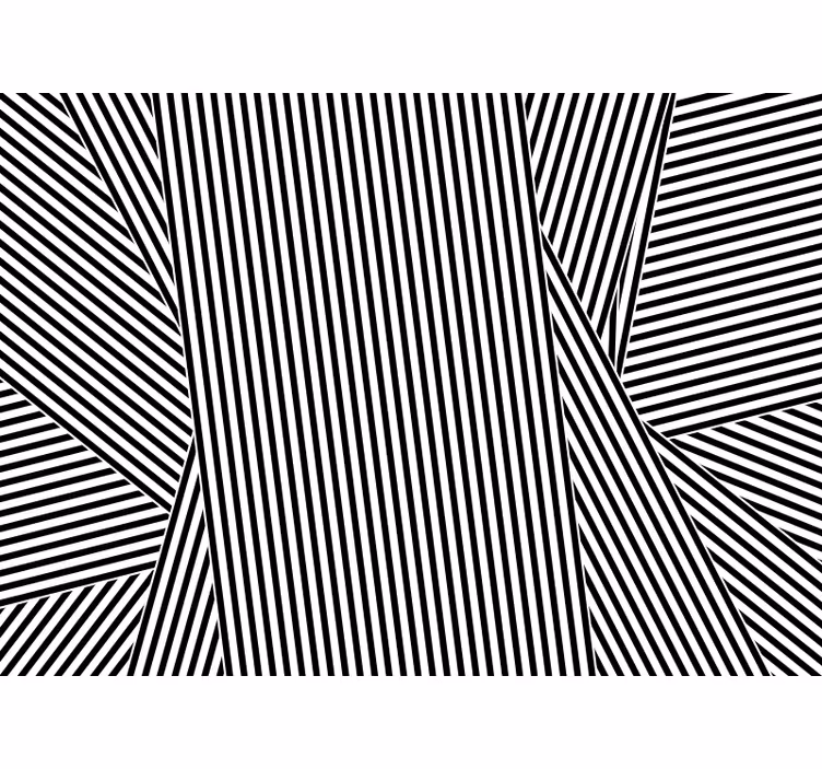 Blind office black and white striped vinyl rug - TenStickers