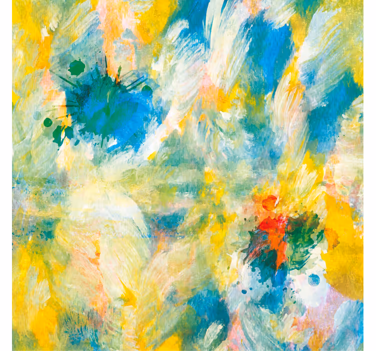 Living room blind colorful abstract paint splashes - TenStickers