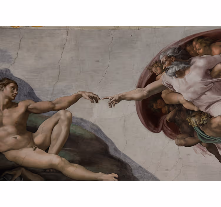 Blind bedroom creation of adam painting - TenStickers