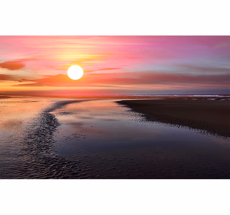 Blind bedroom photomural of polish seaside sunset - TenStickers