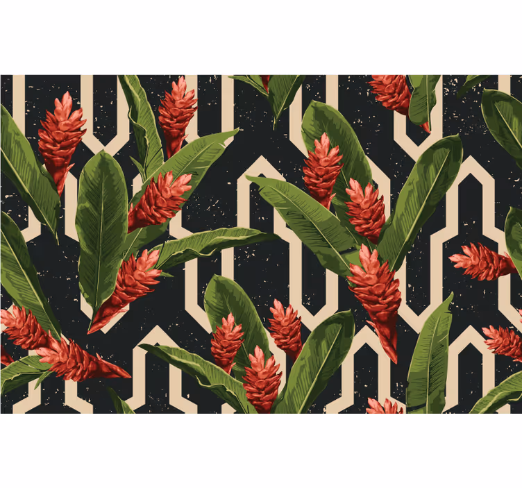 Blind bedroom with vintage tropical leaves - TenStickers