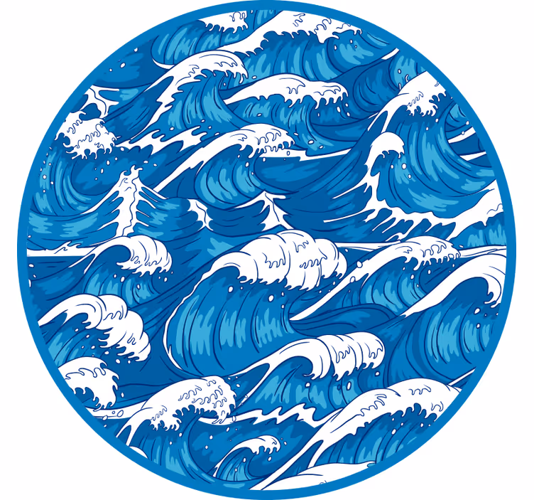 Blind bedroom inspired by japanese waves - TenStickers