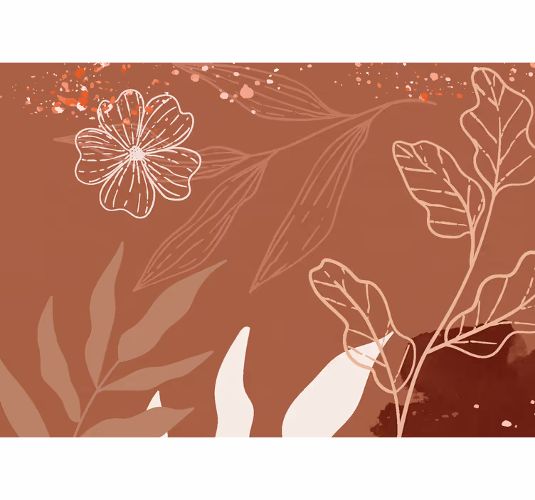 Living room blind with minimalist leaf design - TenStickers