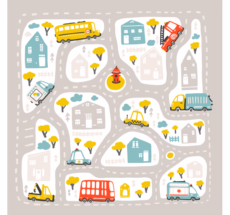 Blind children city nordic style - TenStickers