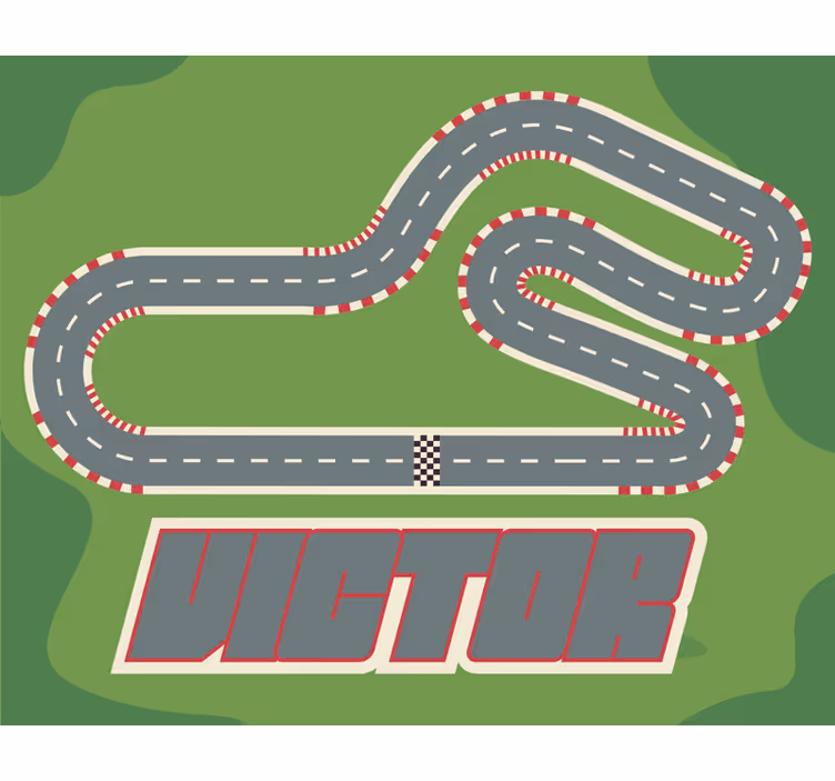 Blind children personalized racing track with name - TenStickers