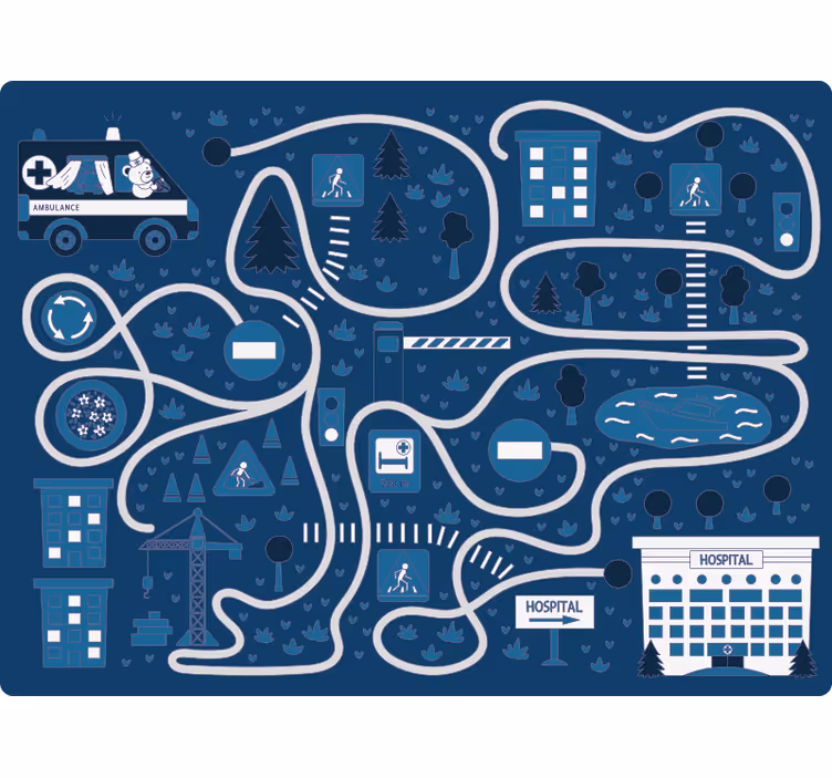 Blind children nordic blue path - TenStickers