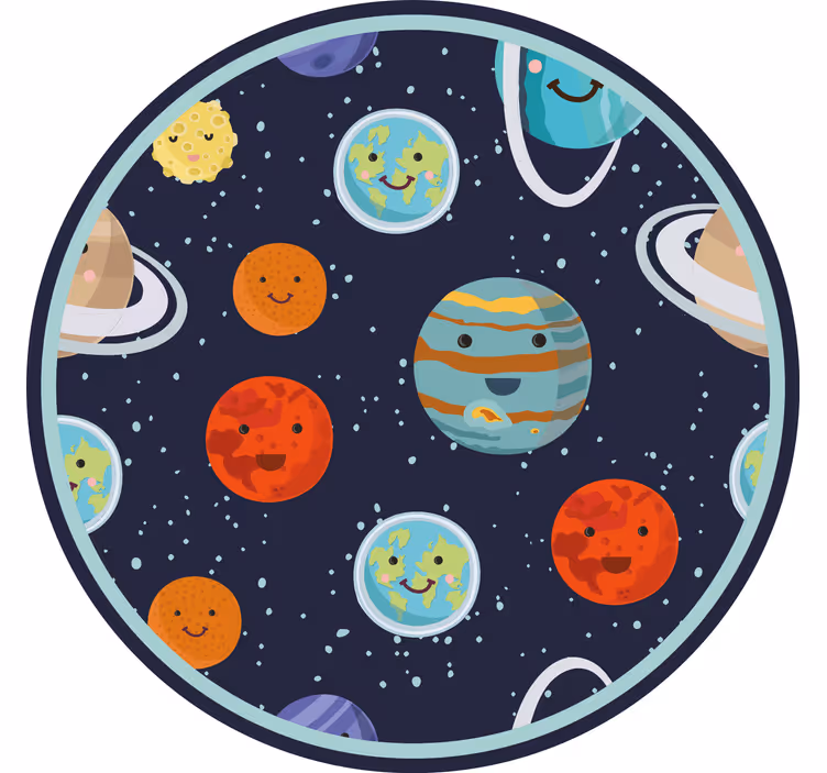 Blind children smiling planets circle - TenStickers