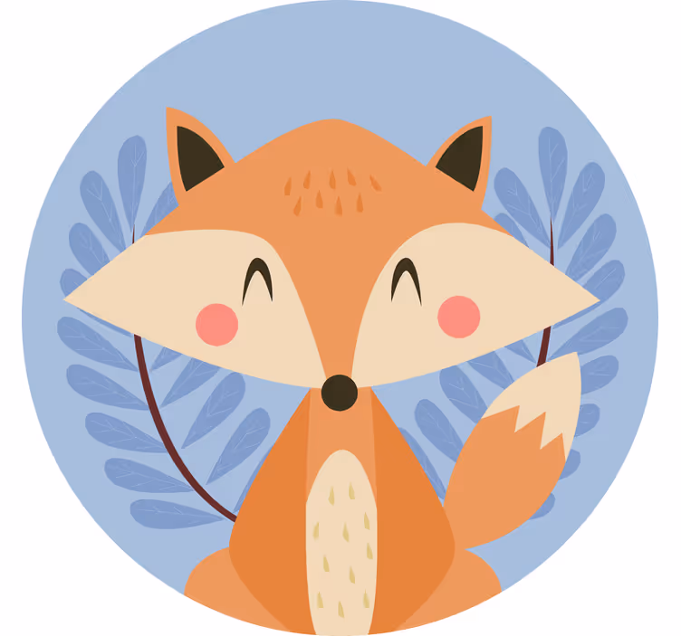 Blind children smart fox pastel colors - TenStickers