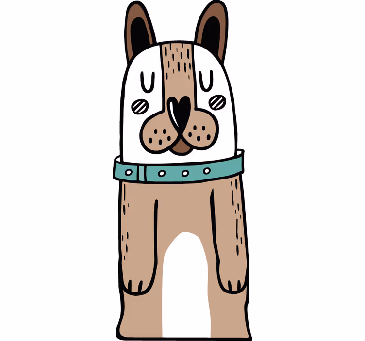 Blind children vinyl door dog - TenStickers