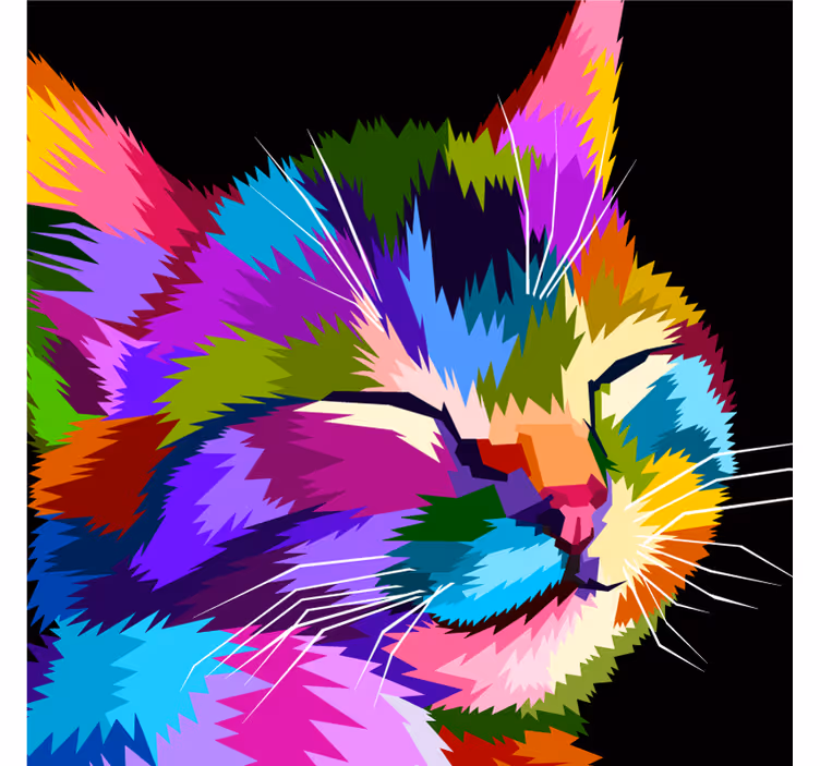 Blind children color cat portrait - TenStickers