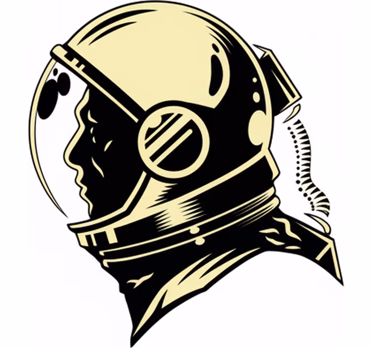 Blind children vintage monochrome cosmonaut - TenStickers