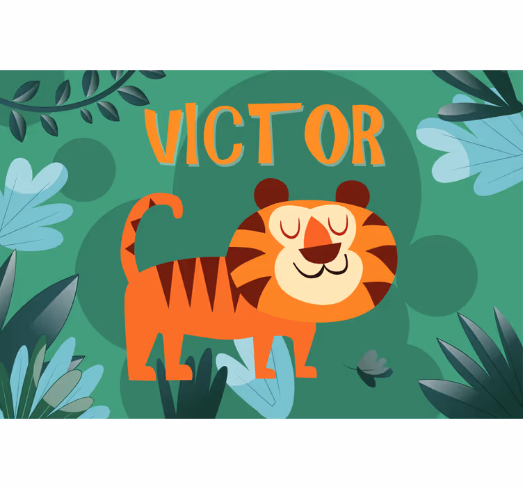 Blind children cute tiger toy personalized with name - TenStickers