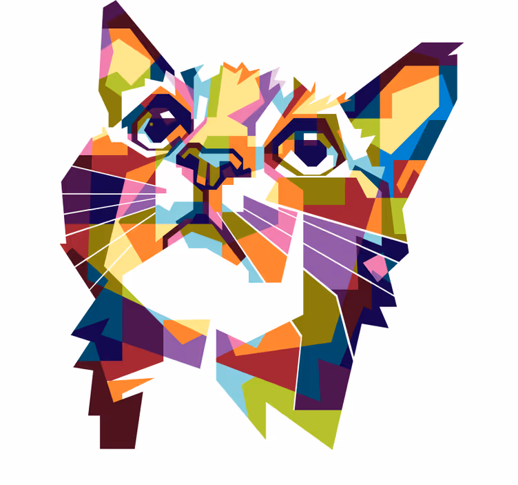 Blind teens colorful splash cat - TenStickers