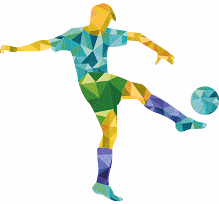 Blind teens geometric football illustration vinyl - TenStickers