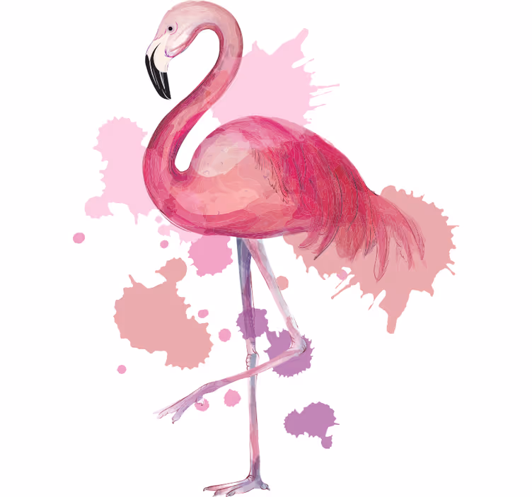 Blind teens vintage flamingo with splash colors - TenStickers