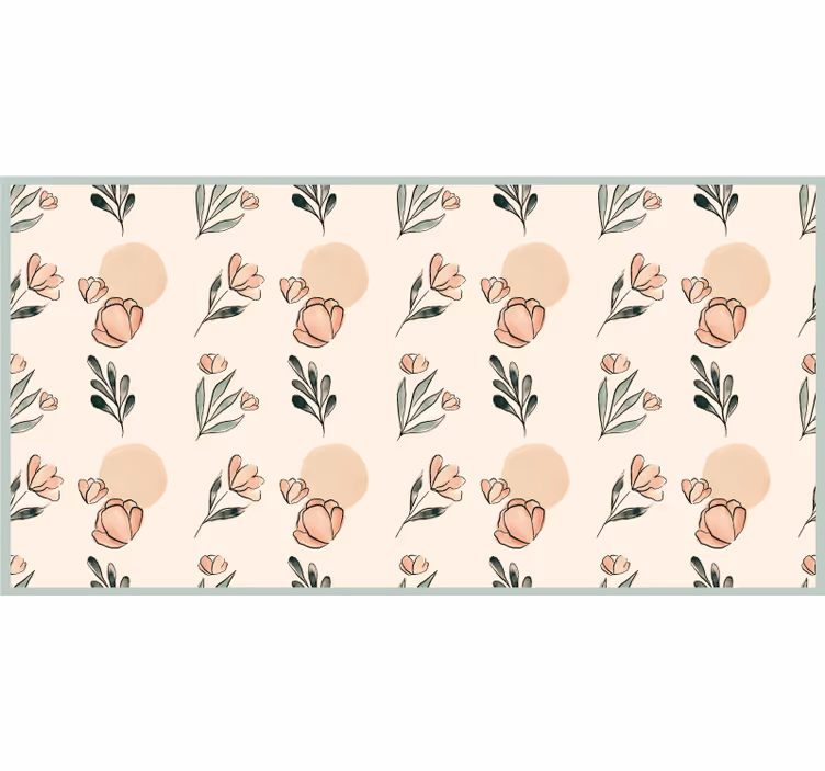 Blind beige modern pastel flowers in watercolor - TenStickers