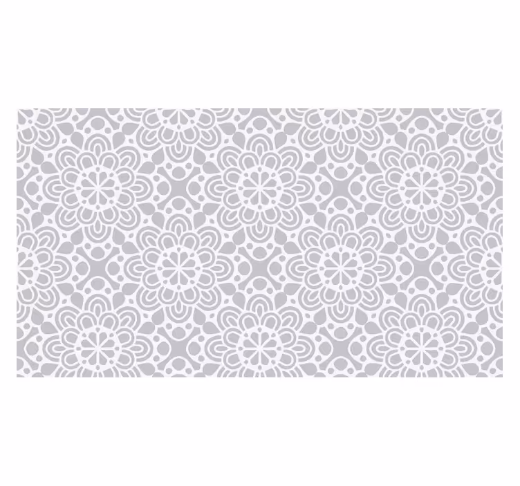 White window blind with grey floral pattern rug - TenStickers
