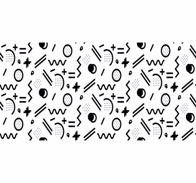 White window blind with nordic black and white pattern - TenStickers