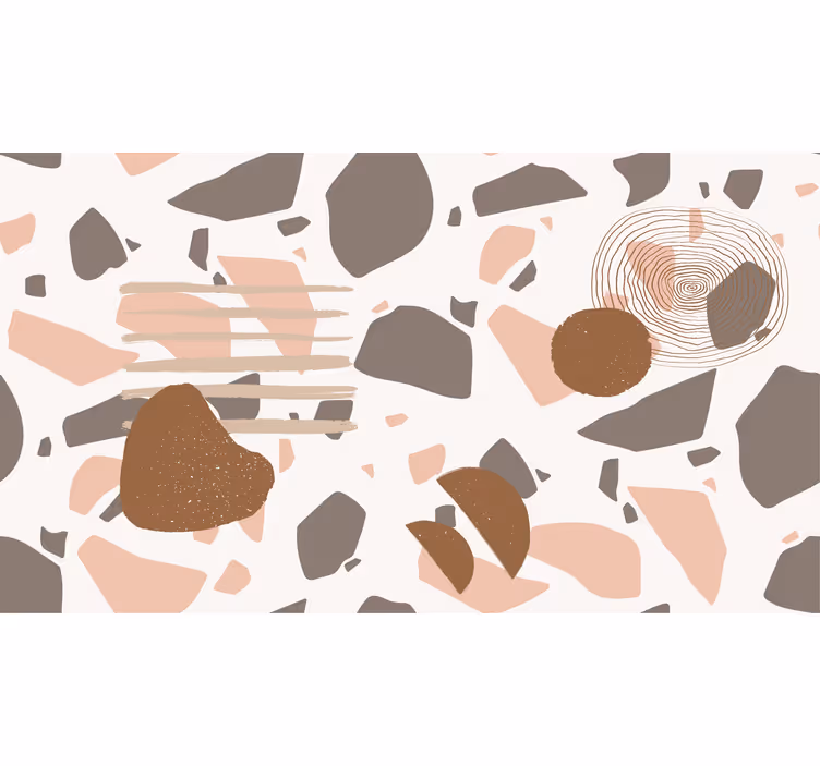 White window blind pastel terrazzo with figures - TenStickers