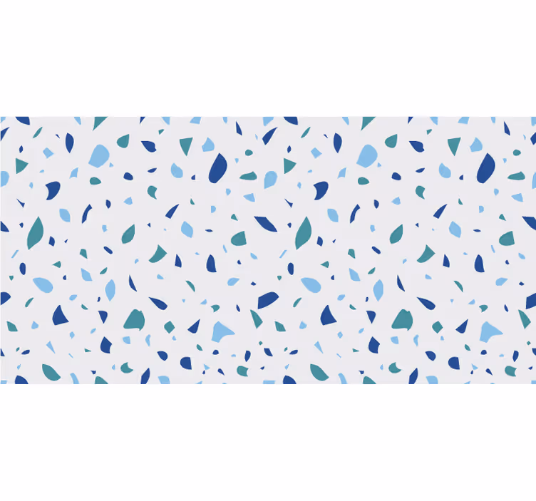 White window blind blue tones terrazzo design - TenStickers
