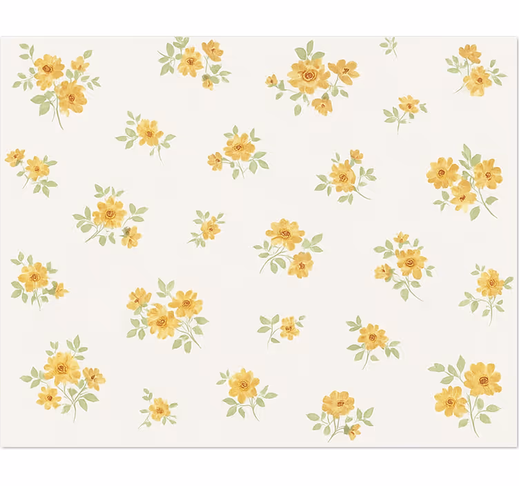 White window blind in delicate floral print - TenStickers