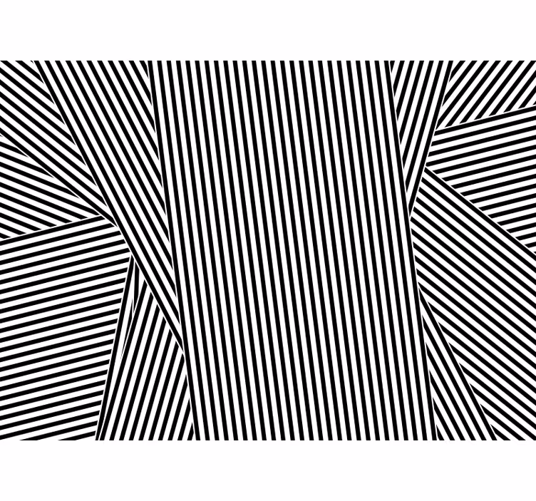 Bathroom blind overlapping striped vinyl rug black and white - TenStickers