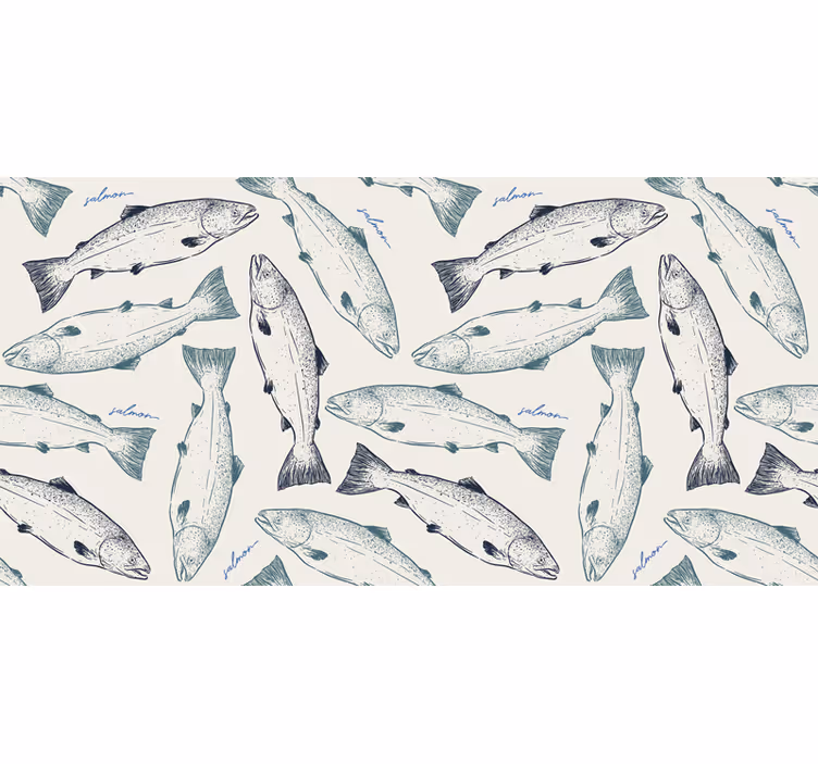 Salmon fish bathroom blind - TenStickers