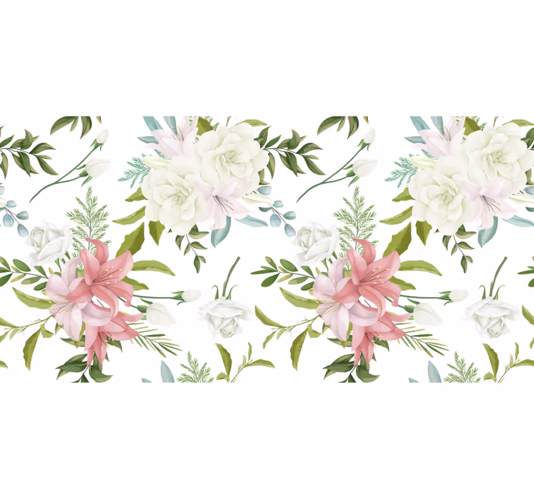 Floral roller blind minimalist realistic garden - TenStickers
