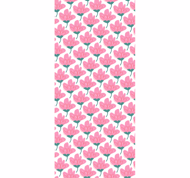 Floral roller blind in pink flowers - TenStickers