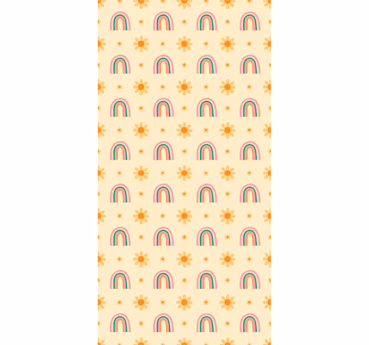 Floral roller blind in yellow rainbows - TenStickers