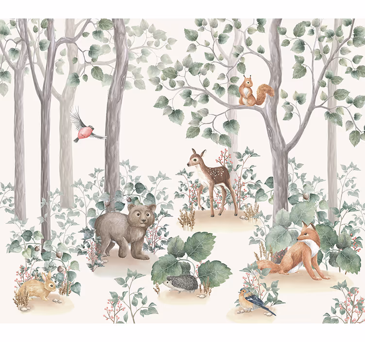 Nursery roller blind animals in the woods - TenStickers