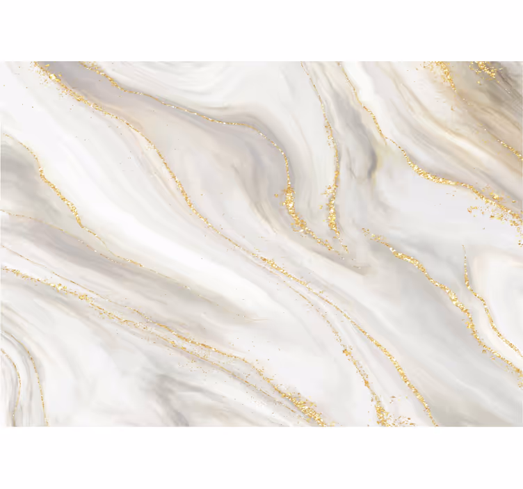 Pattern roller blind in white and gold marble - TenStickers