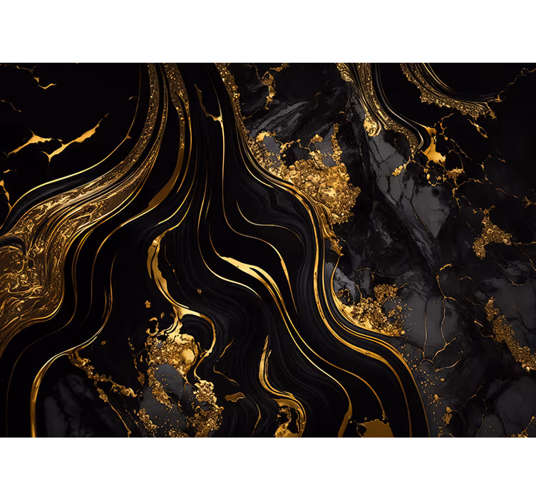 Black and gold marble pattern roller blind - TenStickers