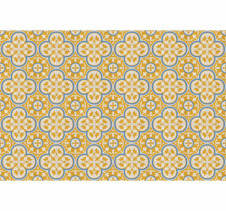 Retro roller blind yellow hydraulic tile - TenStickers