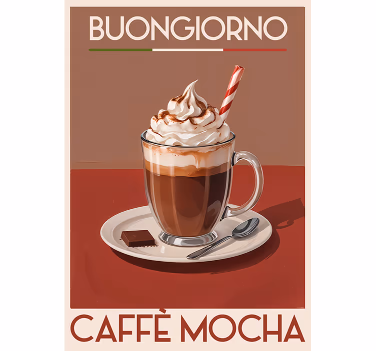 Retro roller blind mocha coffee - TenStickers