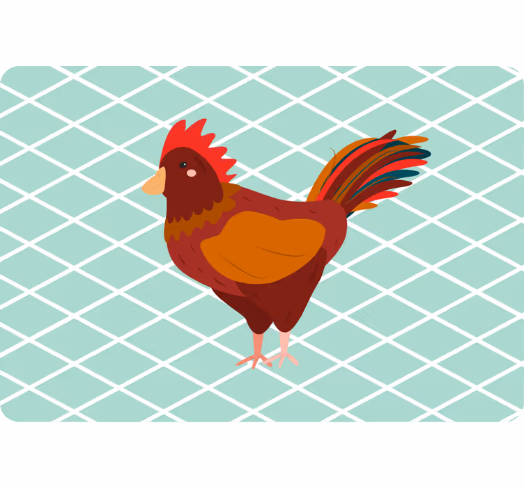 Animals blind red rooster side view - TenStickers