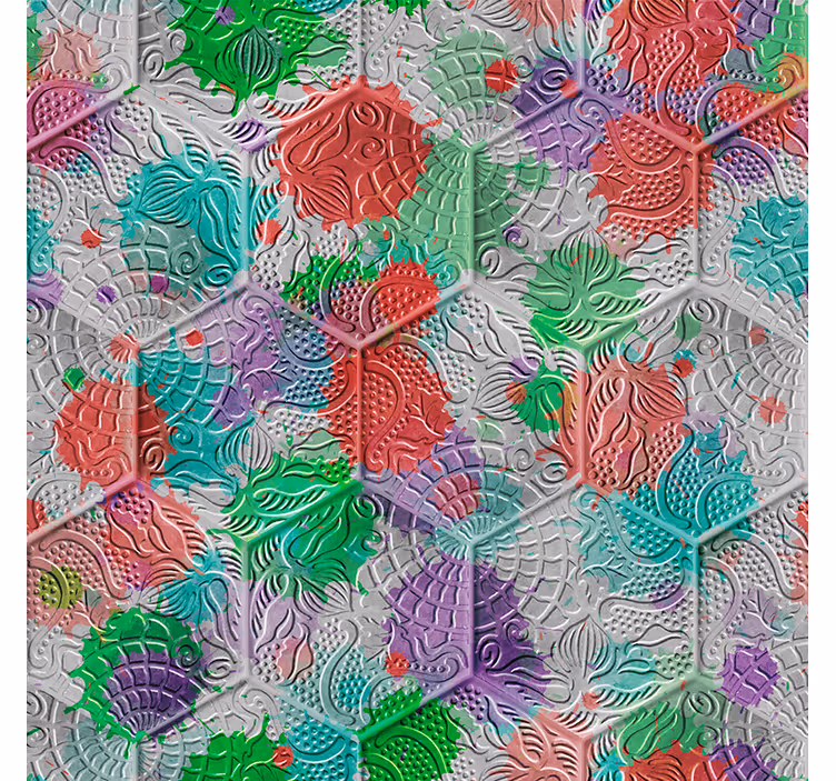 Retro roller blind stained gaudi tiles - TenStickers