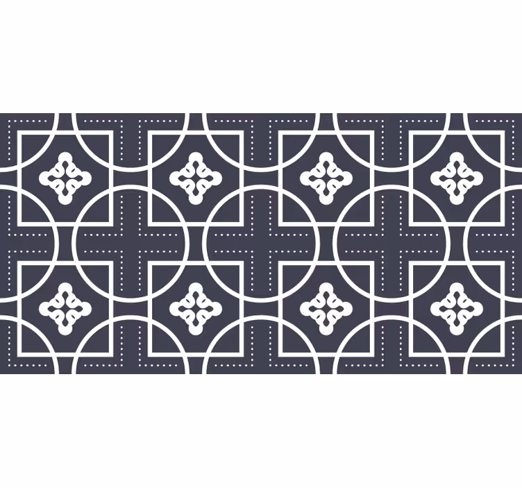 Black roller blind with geometric tile design - TenStickers