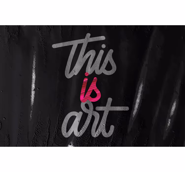 Black roller blind this is art pink and black rug - TenStickers