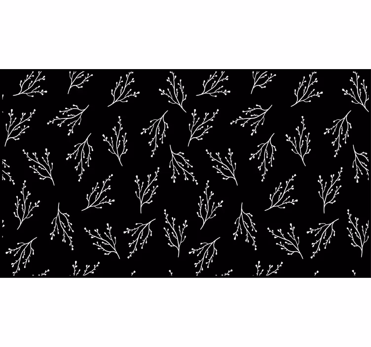 Black roller blind nordic black and white branches - TenStickers